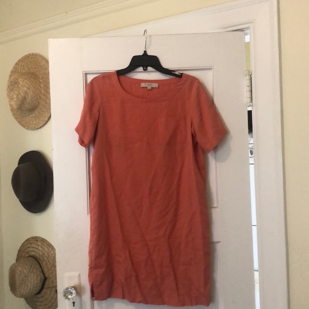 LOFT shift dress in coral